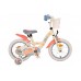Disney Stitch Kinderfiets - Meisjes - 14 inch - Crème Koraal Blauw - Twee handremmen