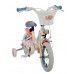 Disney Stitch Kinderfiets - Meisjes - 12 inch - Twee handremmen - Crème Koraal Blauw