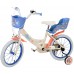 Disney Stitch Kinderfiets - Meisjes - 16 inch - Creme Koraal Blauw - Twee handremmen