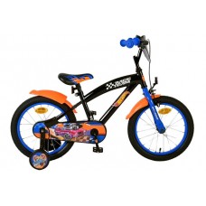 Hot Wheels Kinderfiets - Jongens - 16 inch - Zwart Oranje Blauw - Twee handremmen