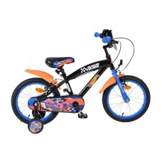 Hot Wheels Kinderfiets - Jongens - 16 inch - Zwart Oranje Blauw - Twee Handremmen Hot Wheels Kinderfiets - Jongens - 16 inch - Zwart Oranje Blauw - Twee Handremmen