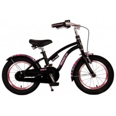 Volare Miracle Kinderfiets - Meisjes - 14 inch - Mat Zwart - Prime Collection