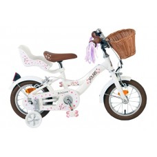 Volare Blossom Kinderfiets - Meisjes - 12 inch - Wit - Twee handremmen