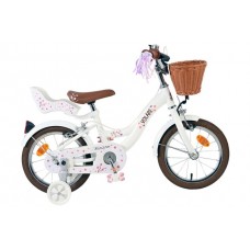 Volare Blossom Kinderfiets - Meisjes - 14 inch - Wit - Twee Handremmen