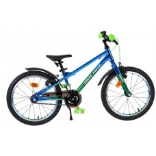 Volare Chrome Kinderfiets - Jongens - 18 inch - Blauw Groen- Twee handremmen