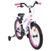 Volare Lily Kinderfiets - Meisjes - 18 inch - Wit Roze Paars - Twee handremmen