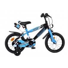 Volare Sportivo Kinderfiets - Jongens - 14 inch - Blauw Zwart - Twee Handremmen