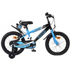 Volare Sportivo Kinderfiets - Jongens - 16 inch - Blauw Zwart - Twee Handremmen