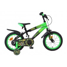 Volare Strike Kinderfiets - Jongens - 14 inch - Zwart Groen - Twee handremmen Volare Strike Kinderfiets - Jongens - 14 inch - Zwart Groen - Twee handremmen