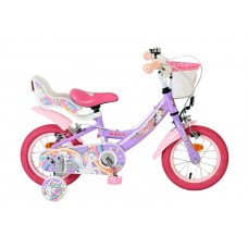 Volare Unicorn Kinderfiets - Meisjes - 12 inch - Paars - Twee handremmen