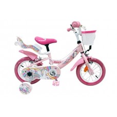 Volare Unicorn Kinderfiets - Meisjes - 12 inch - Roze - Twee handremmen
