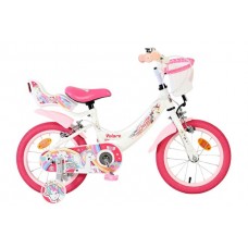 Volare Unicorn Kinderfiets - Meisjes - 14 inch - Wit - Twee Handremmen Volare Unicorn Kinderfiets - Meisjes - 14 inch - Wit - Twee Handremmen