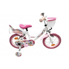Volare Unicorn Kinderfiets - Meisjes - 14 inch - Wit - Twee Handremmen Volare Unicorn Kinderfiets - Meisjes - 14 inch - Wit - Twee Handremmen