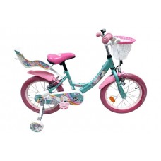Volare Unicorn Kinderfiets - Meisjes - 16 inch - Groen - Twee Handremmen Volare Unicorn Kinderfiets - Meisjes - 16 inch - Groen - Twee Handremmen
