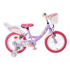 Volare Unicorn Kinderfiets - Meisjes - 16 inch - Paars - Twee Handremmen Volare Unicorn Kinderfiets - Meisjes - 16 inch - Paars - Twee Handremmen