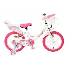 Volare Unicorn Kinderfiets - Meisjes - 16 inch - Wit - Twee Handremmen Volare Unicorn Kinderfiets - Meisjes - 16 inch - Wit - Twee Handremmen