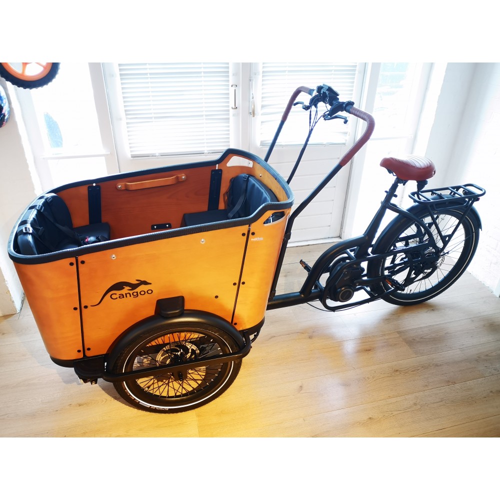 Cangoo Buckle 7V Zwart-Naturel elektrische bakfiets